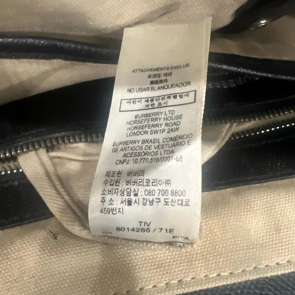 Burberry unisex black leather briefcase bag